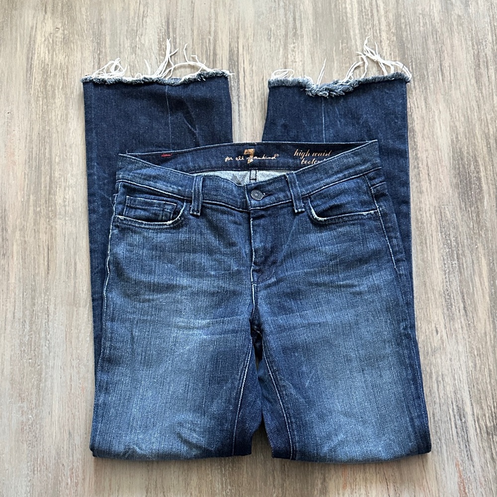 7 For All Mankind Dark Blue High Rise Jeans